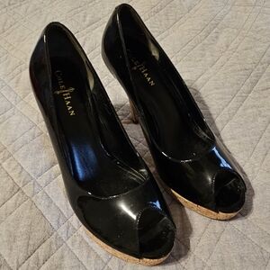 Cole Haan Nike Air Black Peep Toe Heels